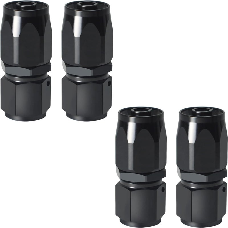 SDZONGES 6AN Fitting, 4PCS 6AN Hose End Fittings, 6 AN Straight Fittings for CPE Braided Hose(Black). - Image 1